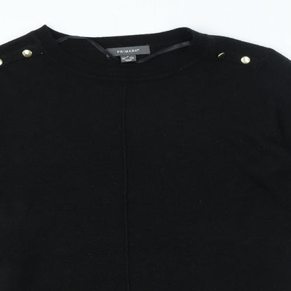 Primark Womens Black Round Neck Acrylic Pullover Jumper Size S
