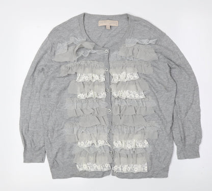 Womens UK Size XL Fenn Wright Manson Grey Cardigan Jumper