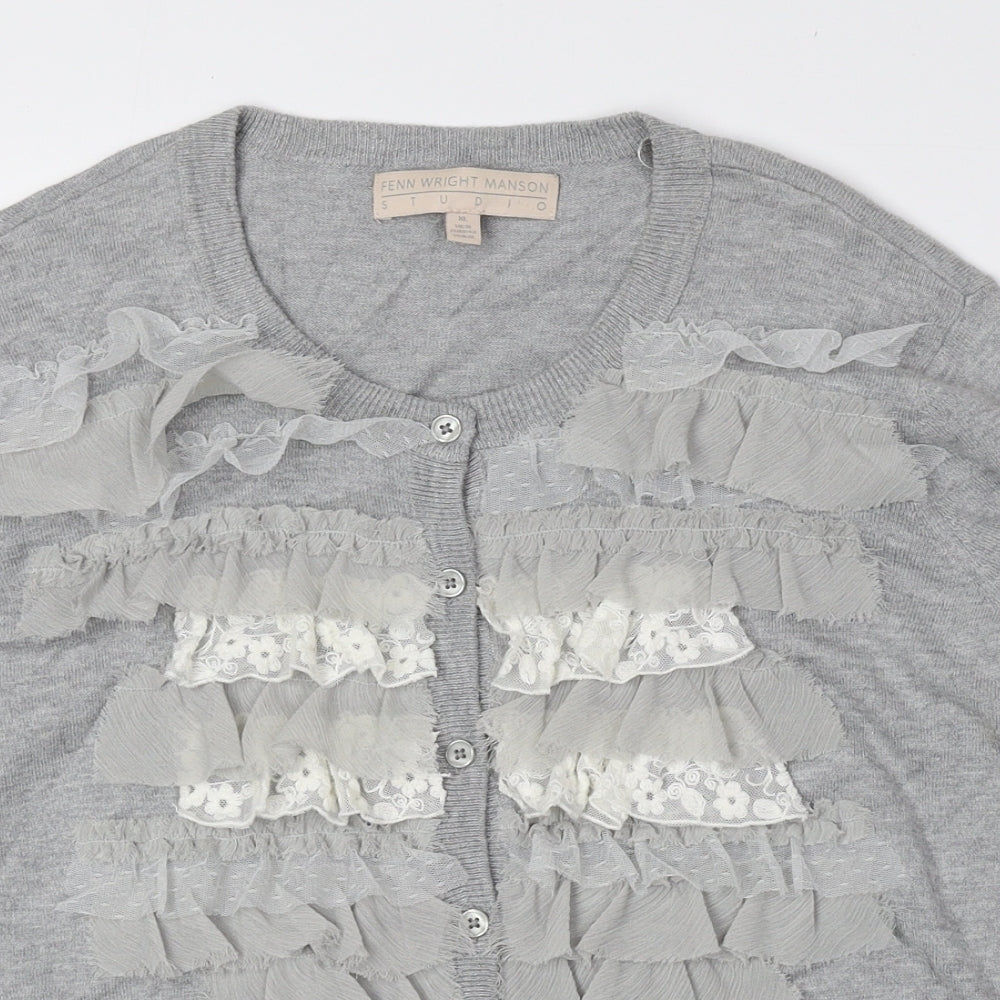 Womens UK Size XL Fenn Wright Manson Grey Cardigan Jumper