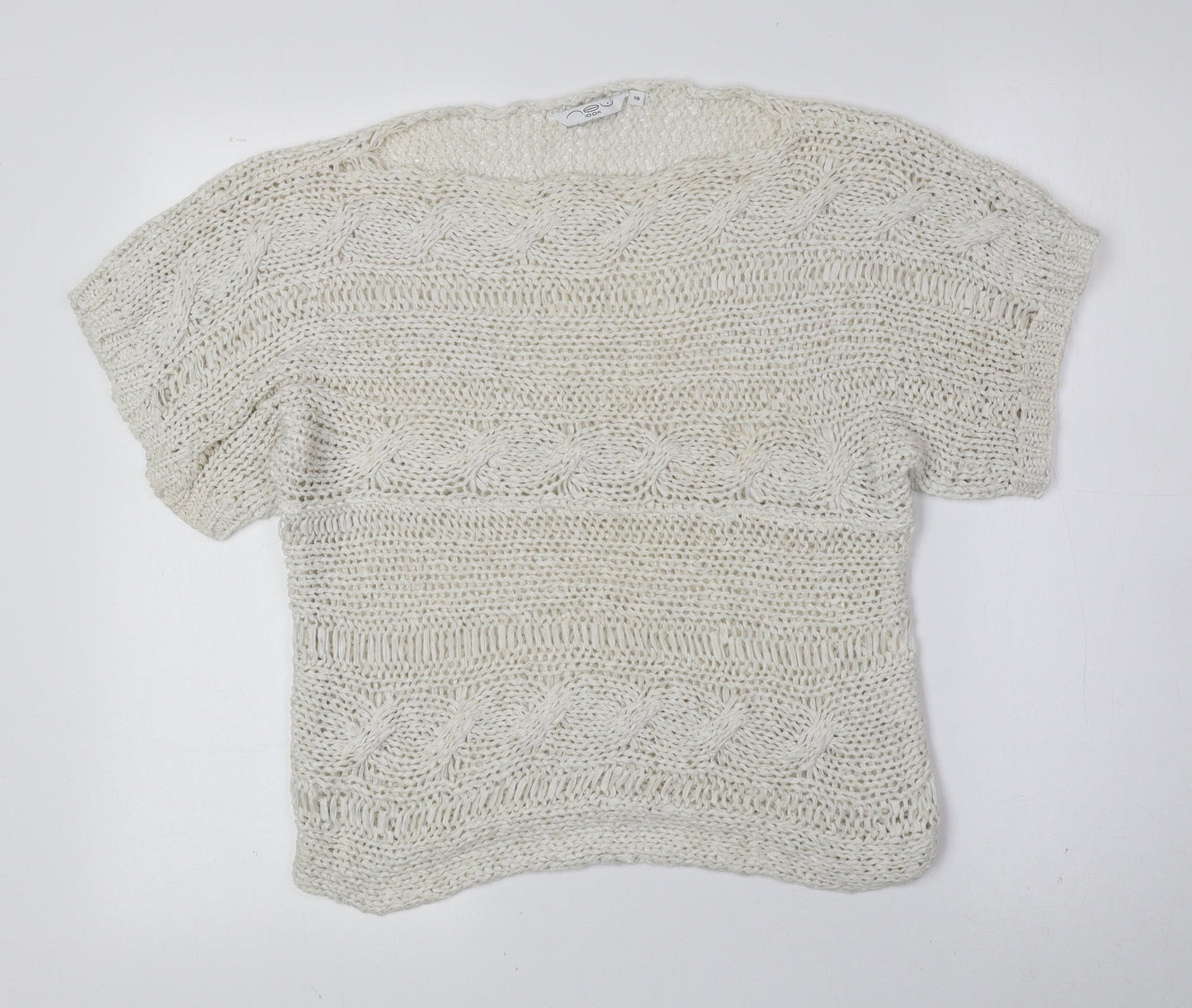 Womens UK Size 10 New Look Beige Pullover Jumper