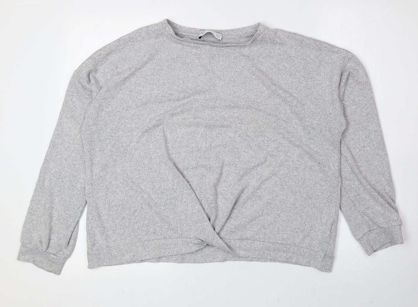 Marks and Spencer Girls Grey Boat Neck Viscose Pullover Jumper Size 15-16 Years Pullover