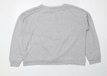 Marks and Spencer Girls Grey Boat Neck Viscose Pullover Jumper Size 15-16 Years Pullover