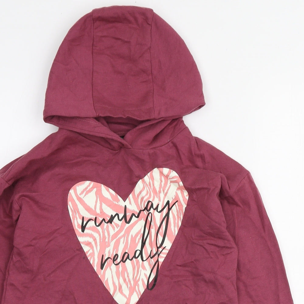 Studio Girls Pink Cotton Pullover Hoodie Size 10-11 Years Pullover - Runway Ready