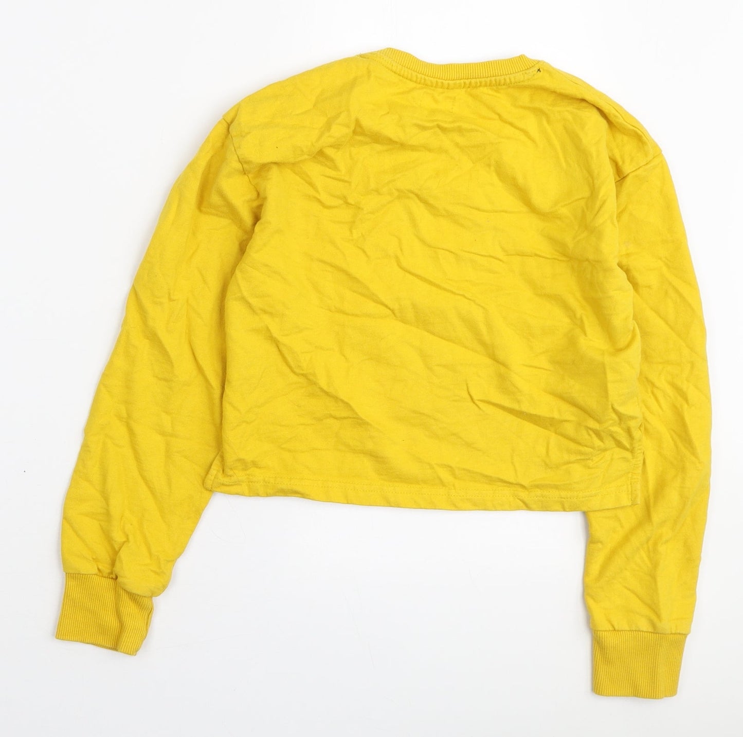 Studio Girls Yellow Cotton Pullover Sweatshirt Size 12-13 Years Pullover - Montana