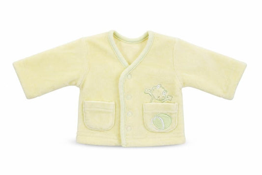 Little Bundle Baby Yellow Cotton Pullover Jumper Size 0-3 Months Snap - To fit 1.6kg, embroidered frog