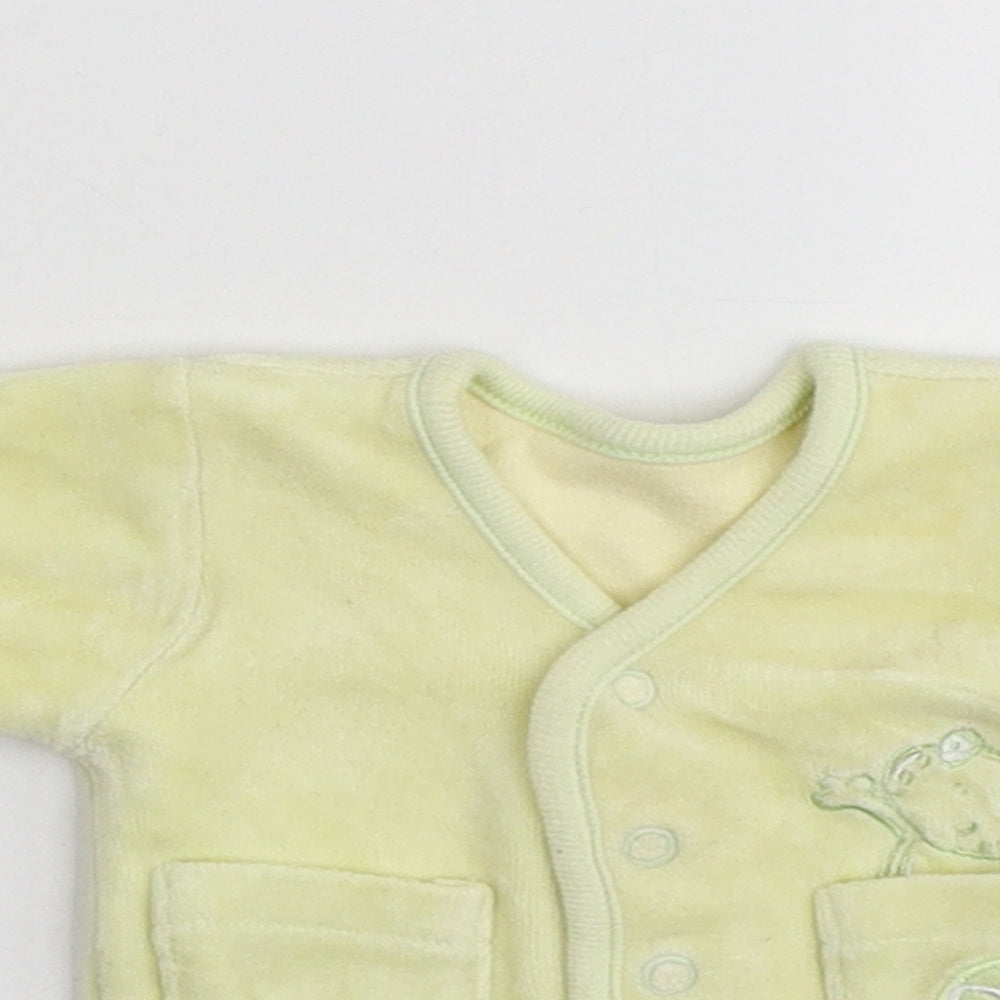 Little Bundle Baby Yellow Cotton Pullover Jumper Size 0-3 Months Snap - To fit 1.6kg, embroidered frog