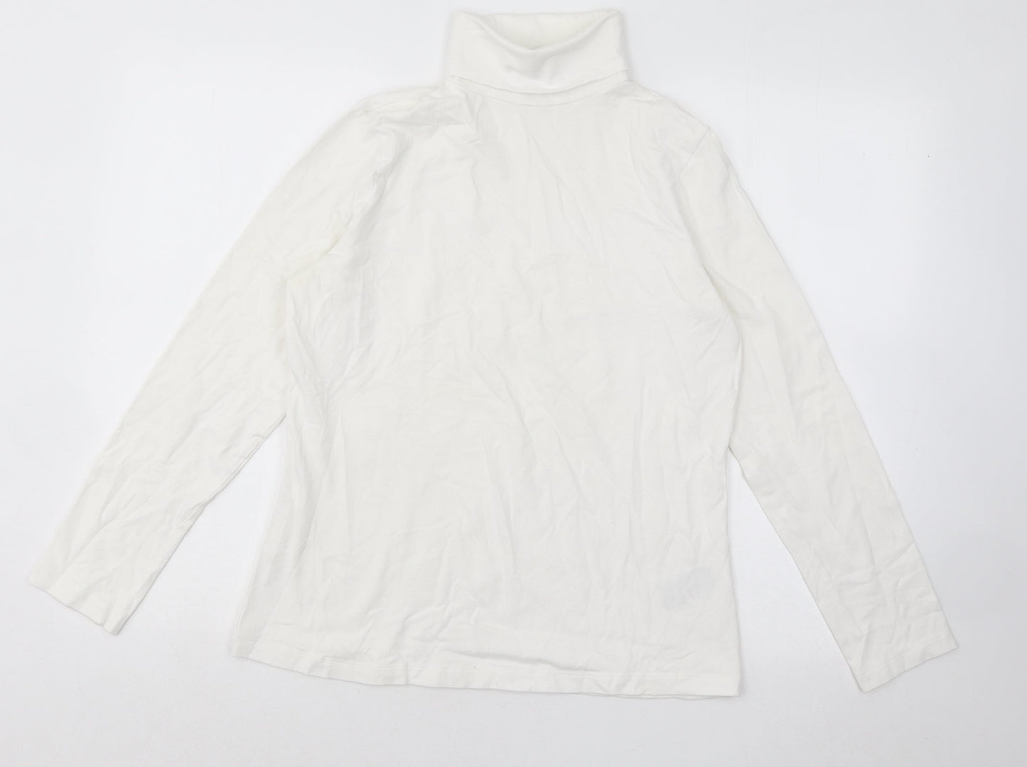 ESMARA Womens White Cotton Pullover Sweatshirt Size L Pullover