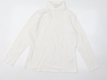 ESMARA Womens White Cotton Pullover Sweatshirt Size L Pullover