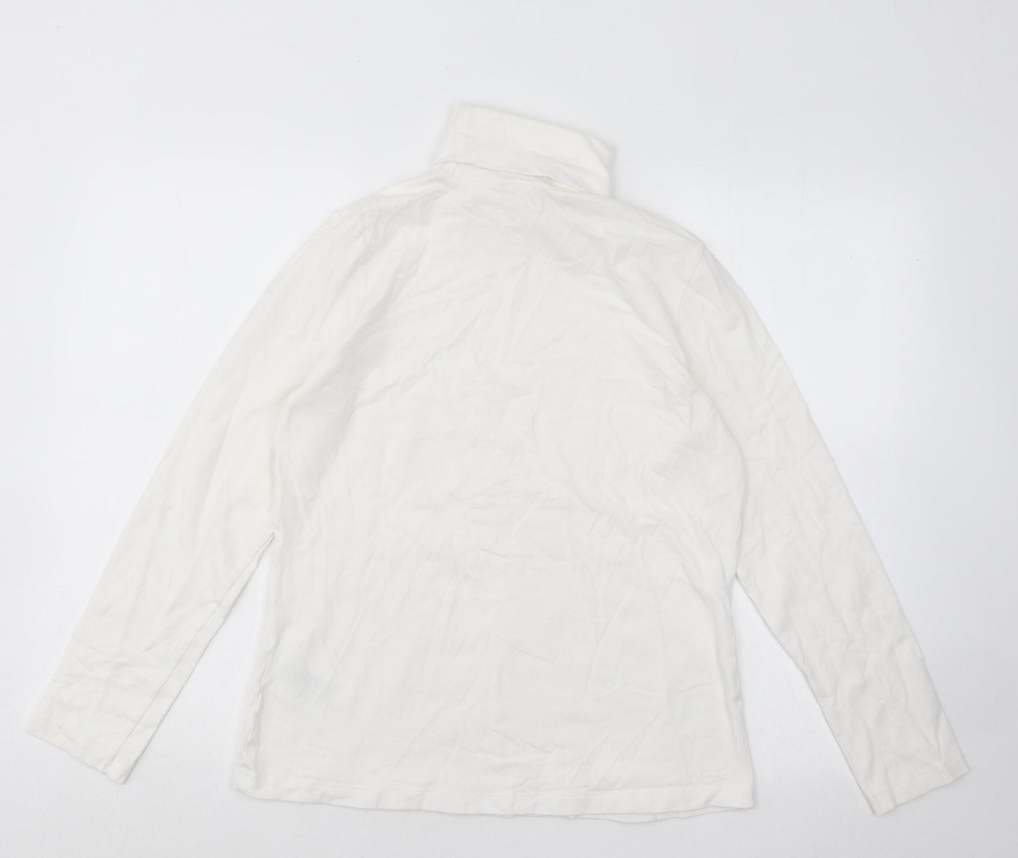 ESMARA Womens White Cotton Pullover Sweatshirt Size L Pullover