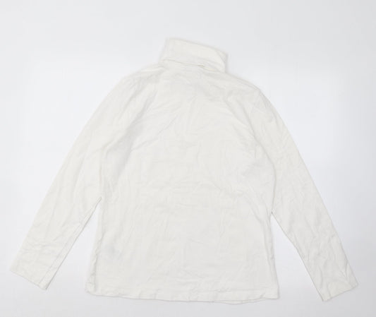 ESMARA Womens White Cotton Pullover Sweatshirt Size L Pullover