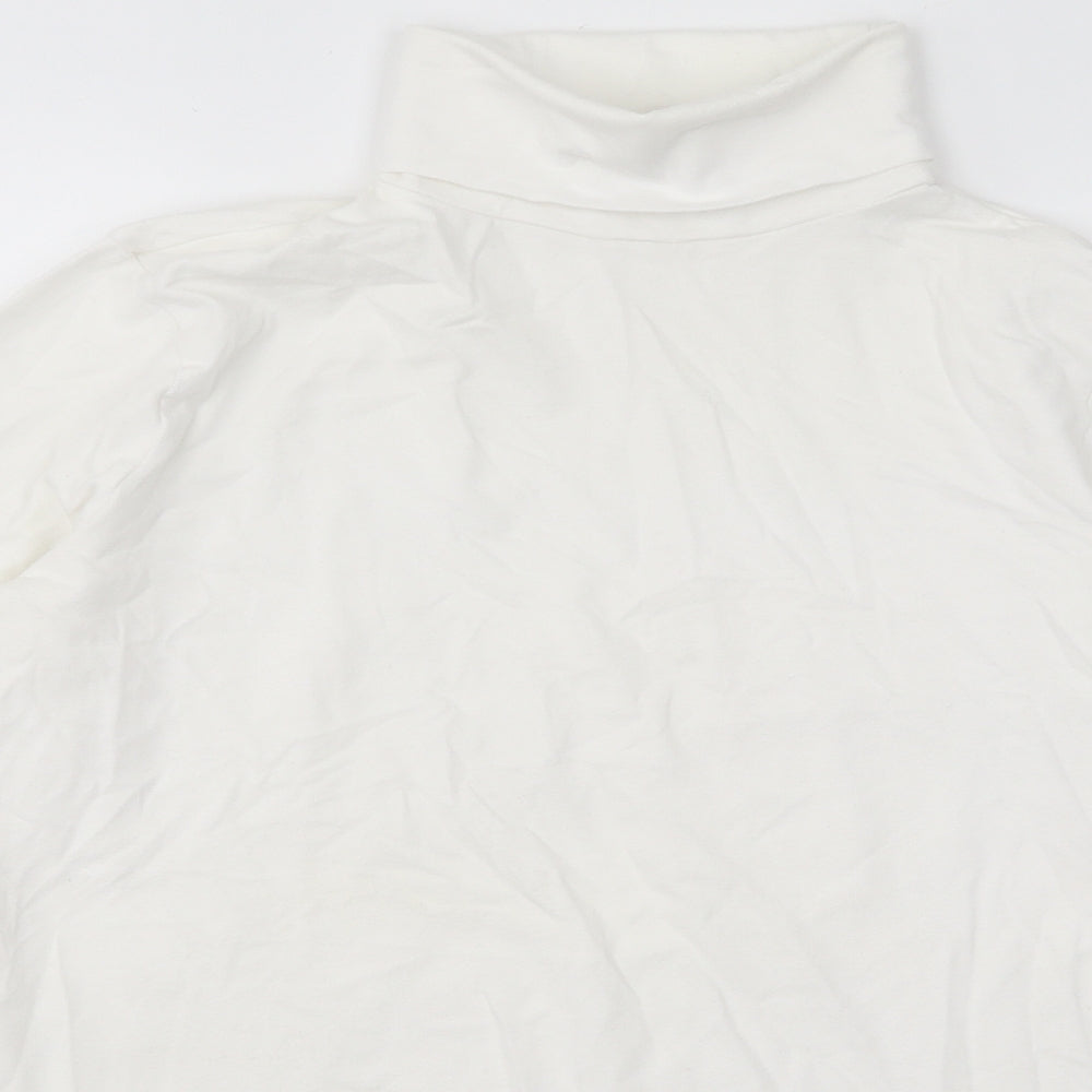 ESMARA Womens White Cotton Pullover Sweatshirt Size L Pullover