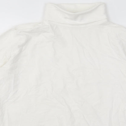 ESMARA Womens White Cotton Pullover Sweatshirt Size L Pullover