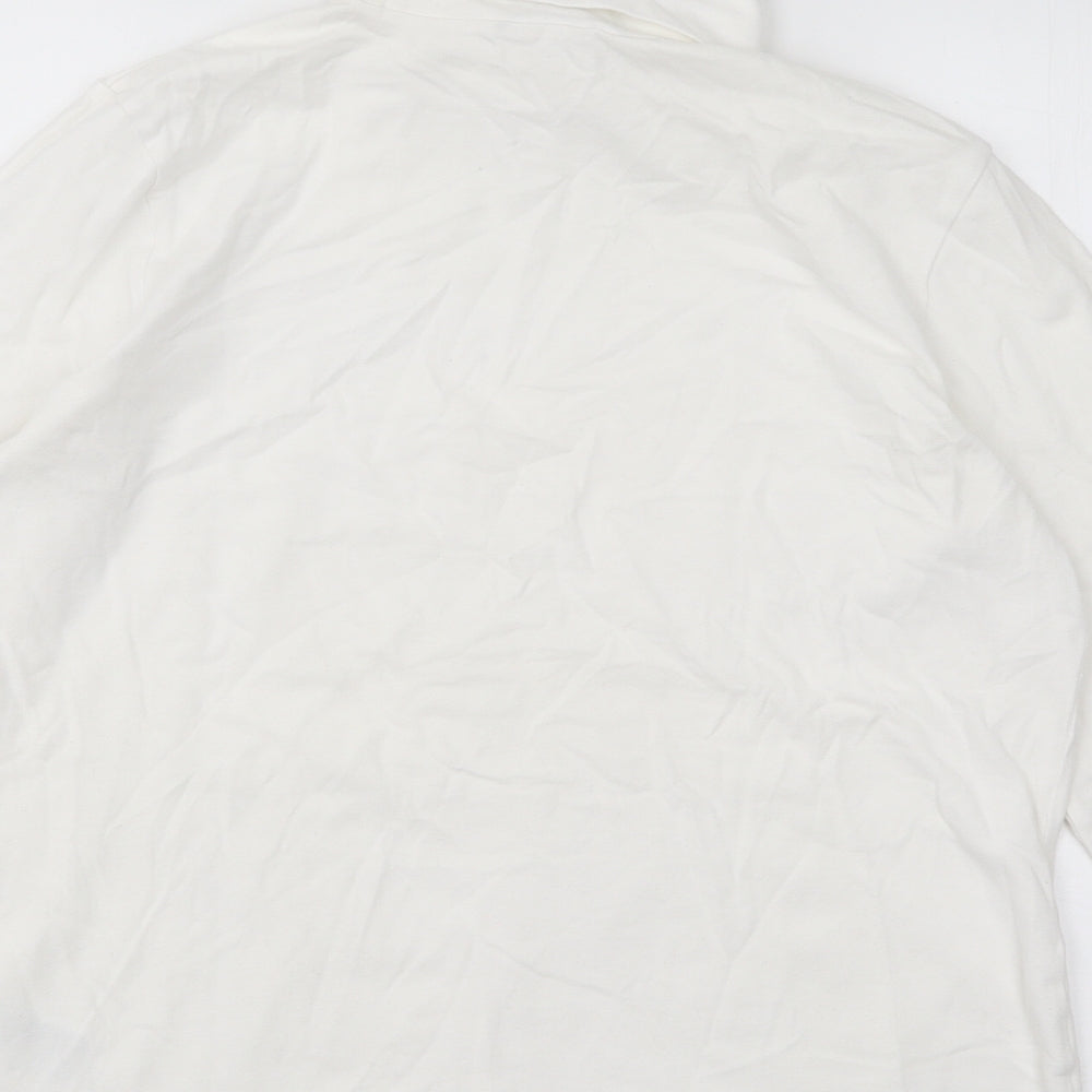 ESMARA Womens White Cotton Pullover Sweatshirt Size L Pullover