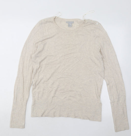 Womens UK Size L H&M Beige Pullover Jumper