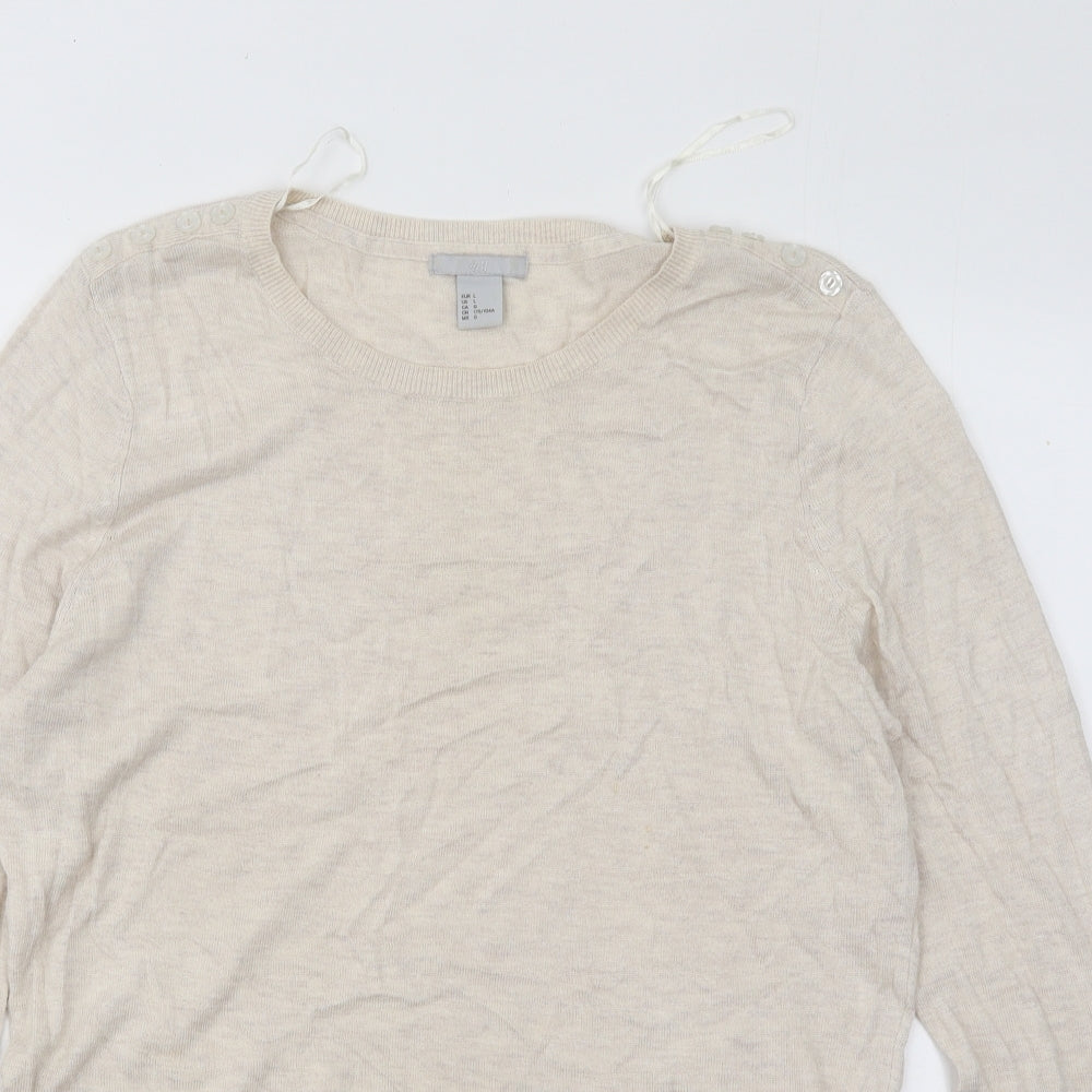 Womens UK Size L H&M Beige Pullover Jumper