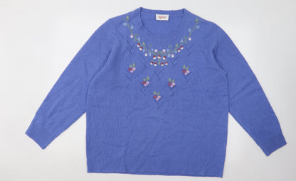 Womens UK Size  Afibel Blue Pullover Jumper