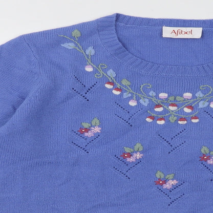 Womens UK Size  Afibel Blue Pullover Jumper