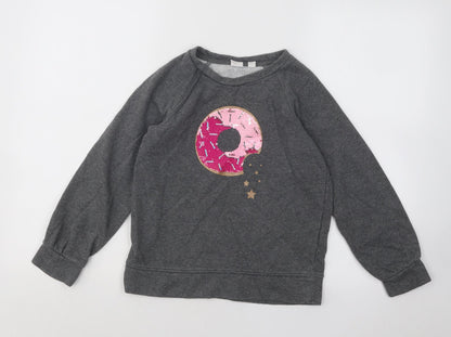Gap Girls Grey Cotton Pullover Sweatshirt Size 8 Years Pullover - Donut