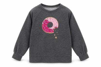 Gap Girls Grey Cotton Pullover Sweatshirt Size 8 Years Pullover - Donut
