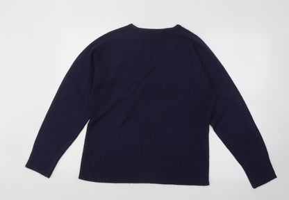 Womens UK Size L Sarah Hamilton Blue Pullover Jumper