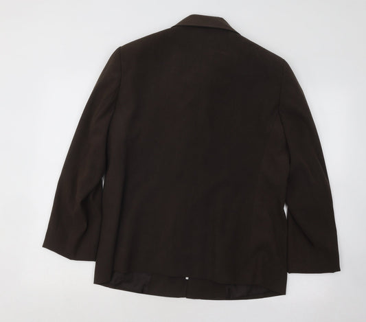 Classics Womens Brown Geometric Jacket Blazer Size 14 Zip