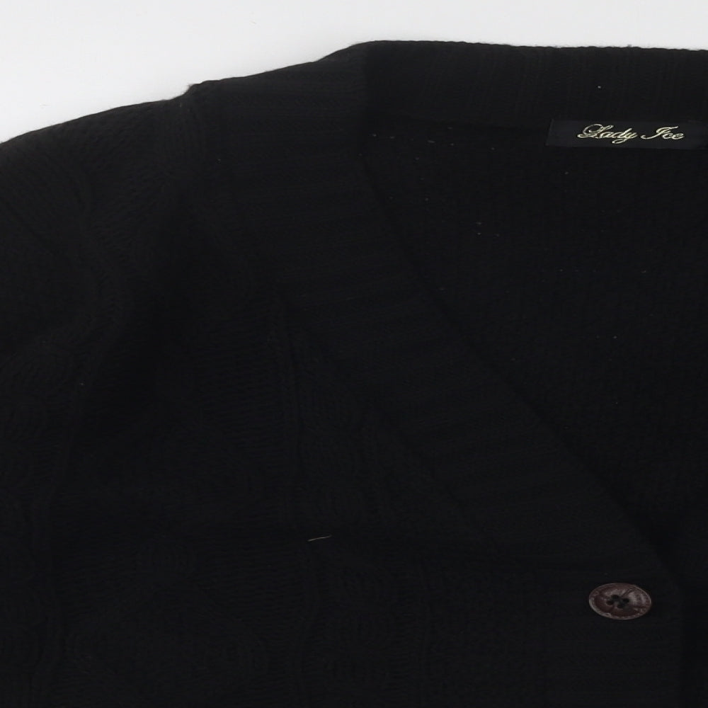 Womens UK Size  Lady Ice Black Cardigan Jumper