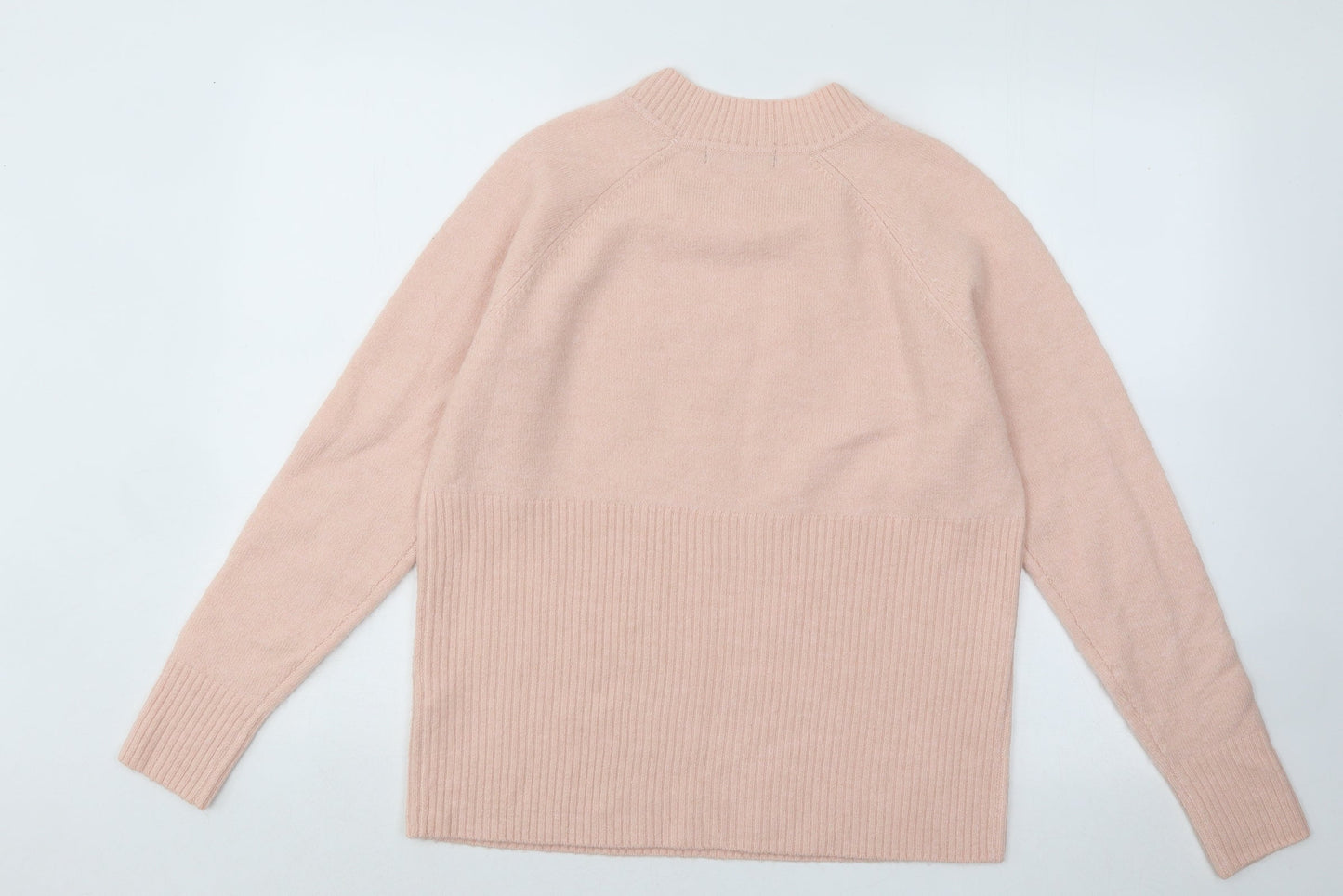 Nutmeg Womens Pink Mock Neck Acrylic Pullover Jumper Size 10