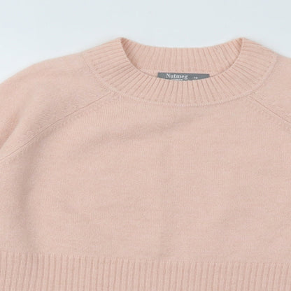 Nutmeg Womens Pink Mock Neck Acrylic Pullover Jumper Size 10