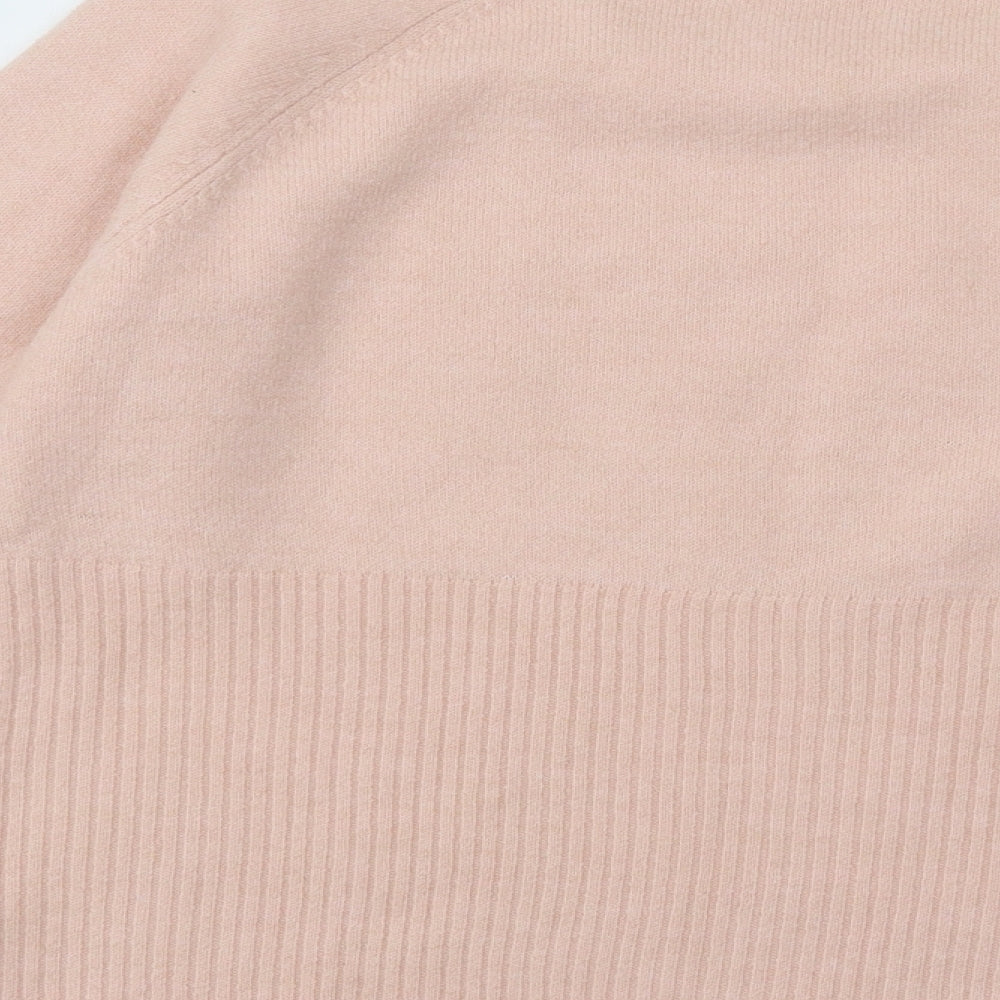 Nutmeg Womens Pink Mock Neck Acrylic Pullover Jumper Size 10