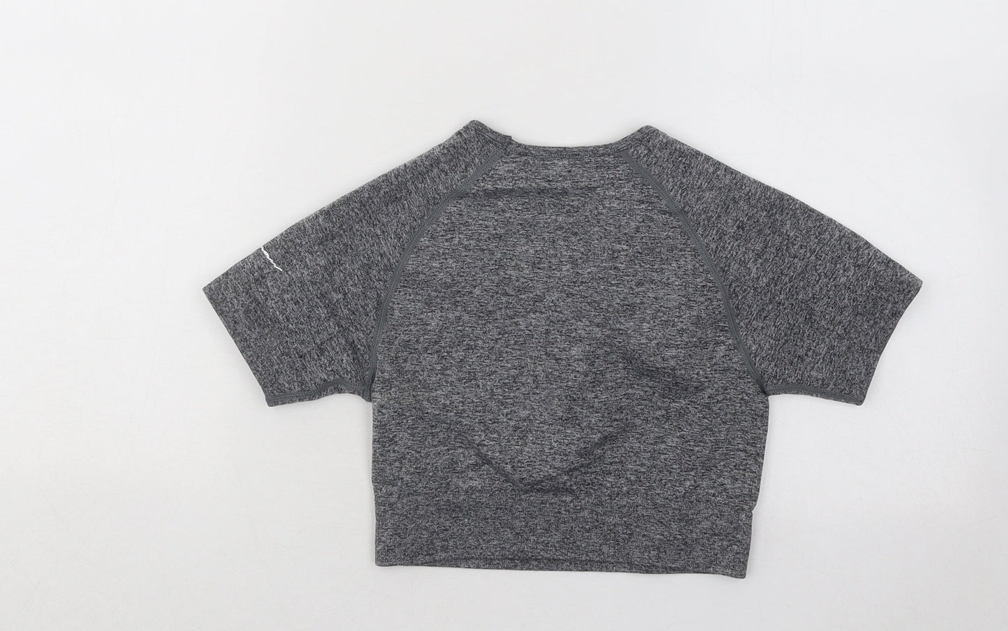 Boohoo Womens Grey Polyester Basic T-Shirt Size L Round Neck Pullover