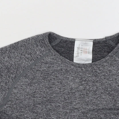 Boohoo Womens Grey Polyester Basic T-Shirt Size L Round Neck Pullover
