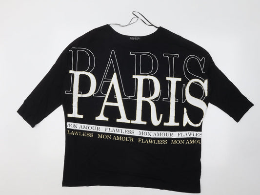 Select Womens Black Boat Neck Viscose Pullover Jumper Size 12 - Paris