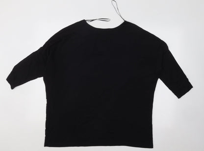 Select Womens Black Boat Neck Viscose Pullover Jumper Size 12 - Paris