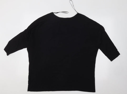 Select Womens Black Boat Neck Viscose Pullover Jumper Size 12 - Paris