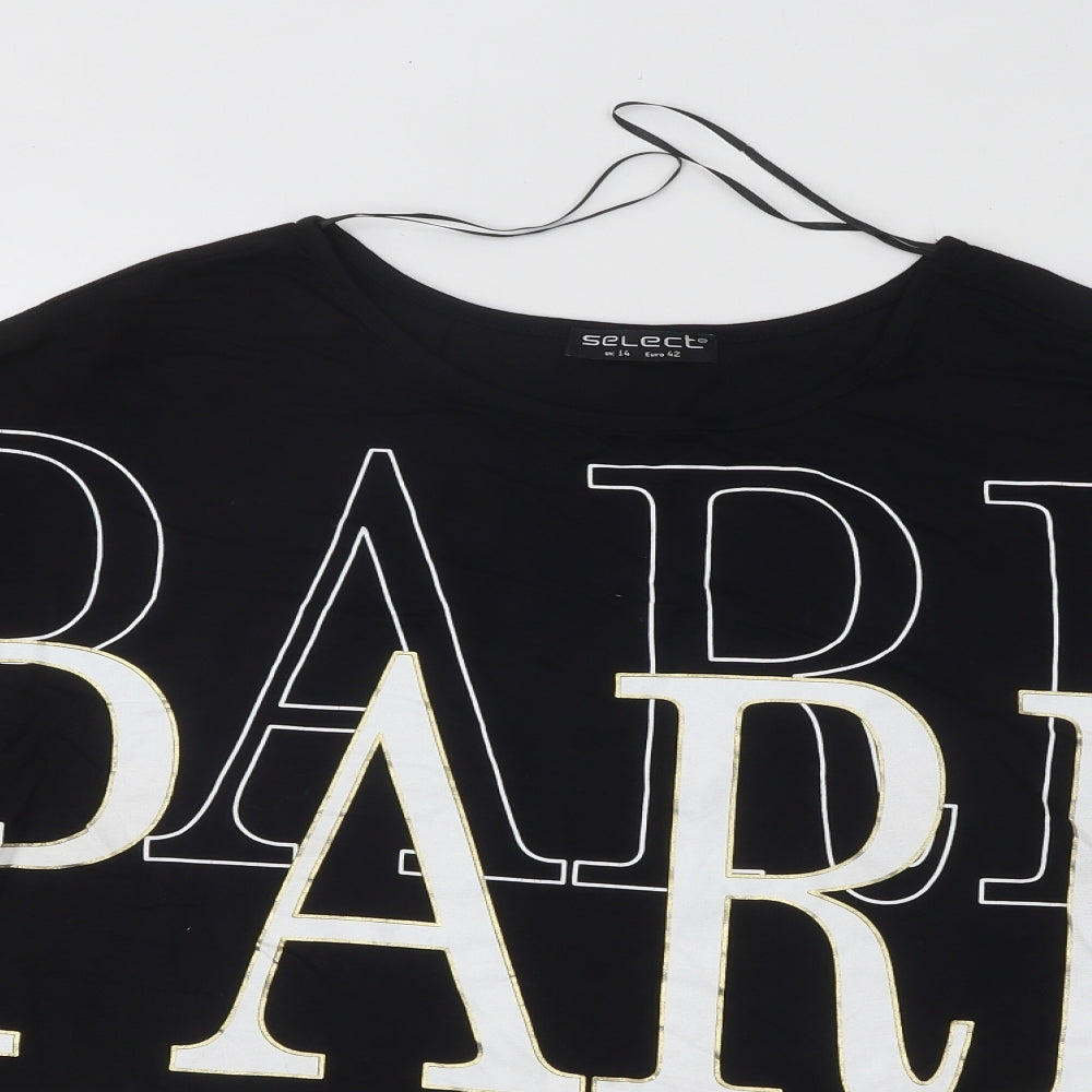 Select Womens Black Boat Neck Viscose Pullover Jumper Size 12 - Paris