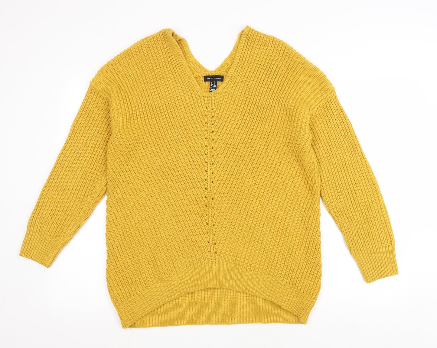 Womens UK Size S New Look Yellow Pullover Jumper