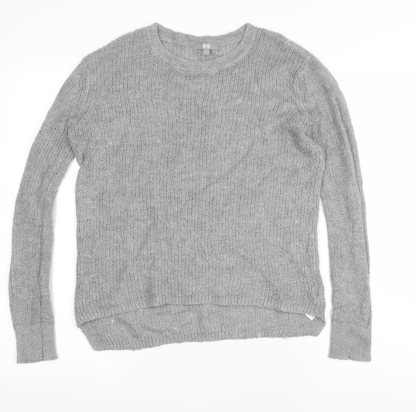 Womens UK Size L Preworn Grey Pullover Jumper