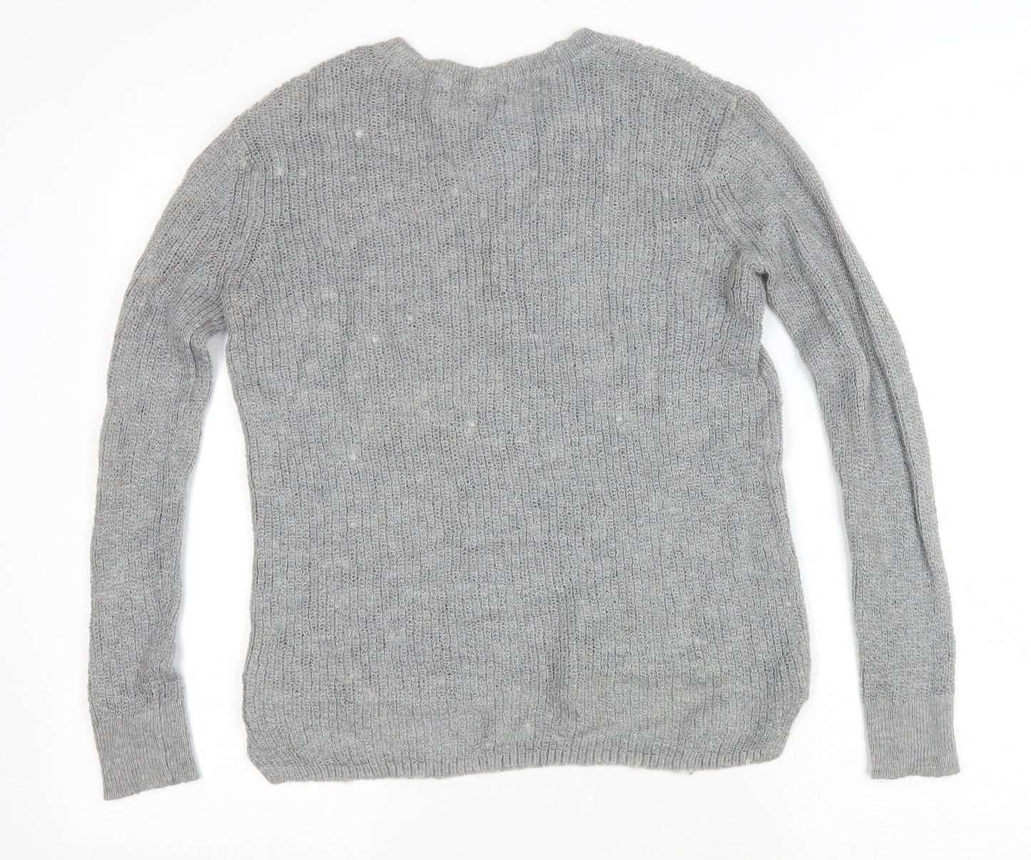 Womens UK Size L Preworn Grey Pullover Jumper