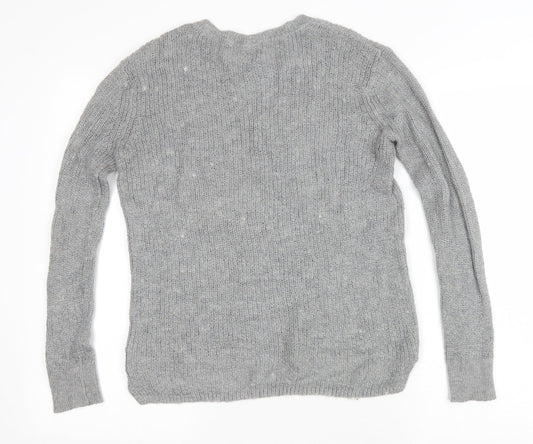 Womens UK Size L Preworn Grey Pullover Jumper