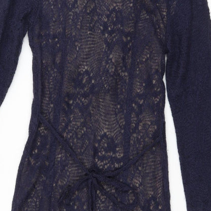 Padierno Womens Blue Polyester A-Line Size 8 Scoop Neck Pullover