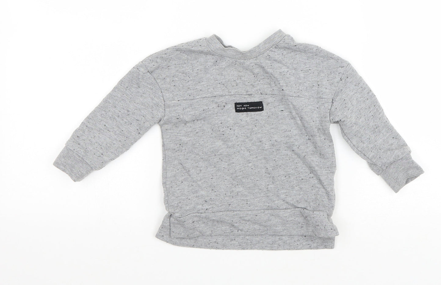 George Baby Grey Polyester Pullover T-Shirt Size 12-18 Months Round Neck Pullover - Not now. Maybe Tomorrow
