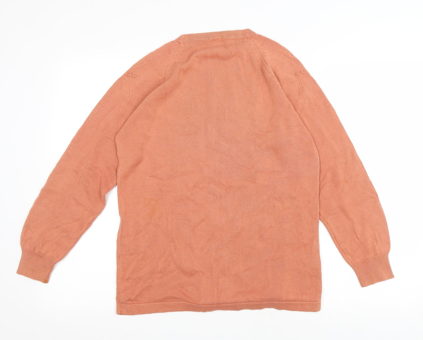 Country Casuals Womens Orange Round Neck Cotton Pullover Jumper Size S