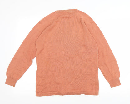 Country Casuals Womens Orange Round Neck Cotton Pullover Jumper Size S