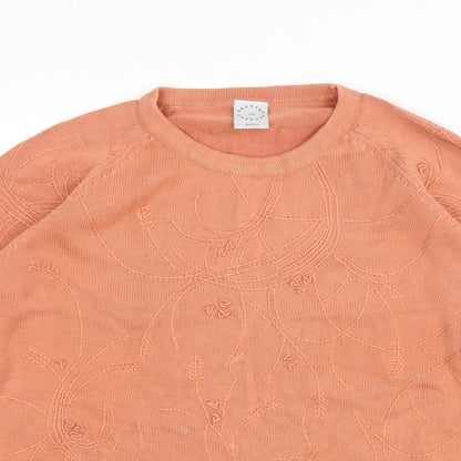 Country Casuals Womens Orange Round Neck Cotton Pullover Jumper Size S