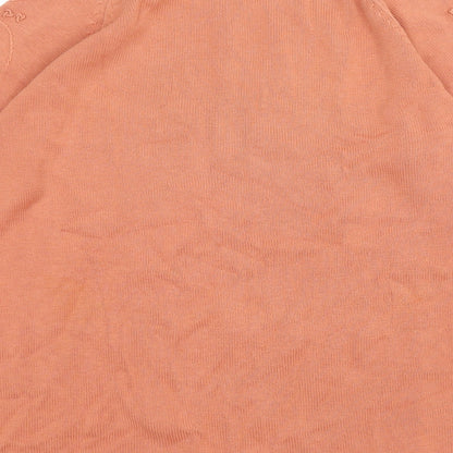 Country Casuals Womens Orange Round Neck Cotton Pullover Jumper Size S