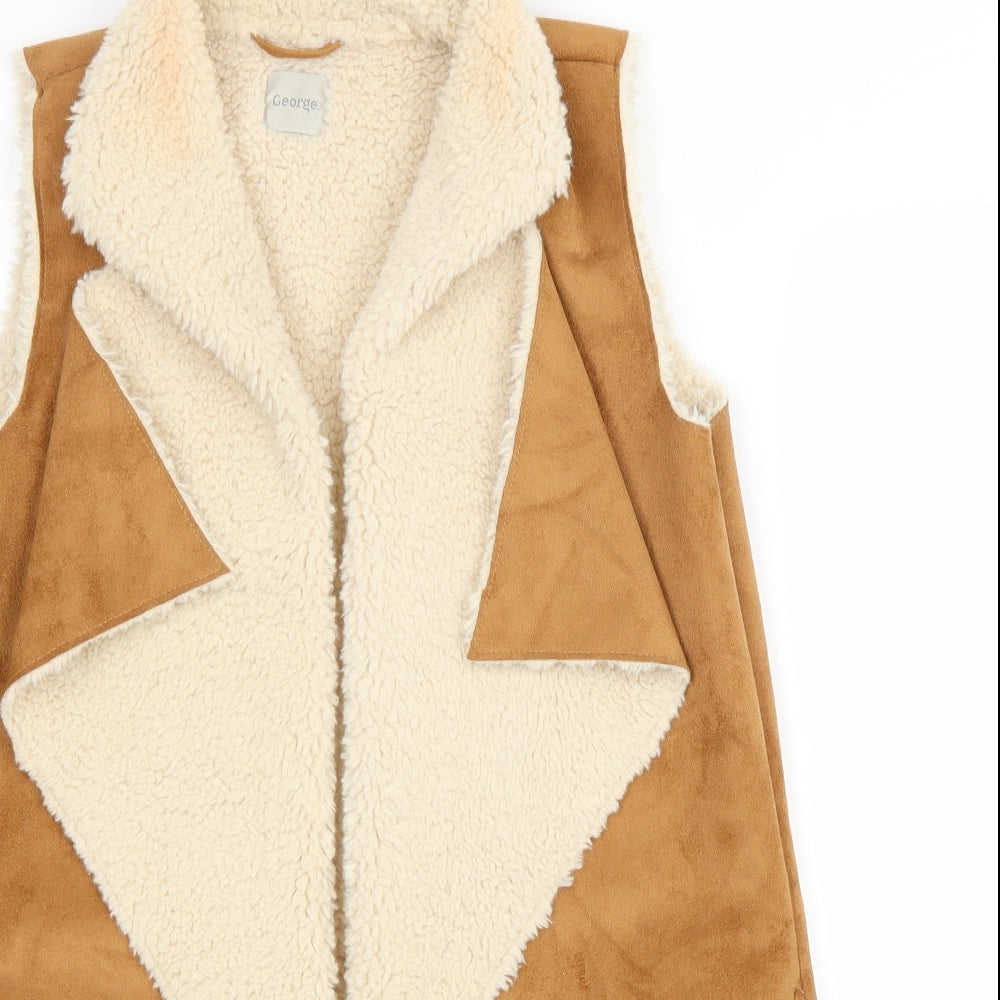 George Womens Brown Jacket Size 12 Tie