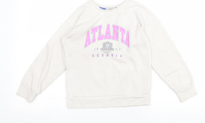 Primark Girls White Polyester Pullover Sweatshirt Size 9-10 Years Pullover - Atlanta