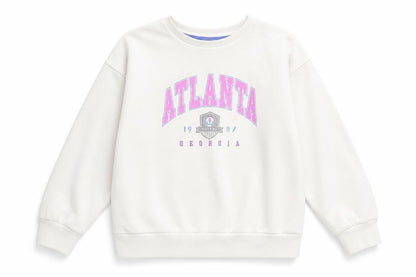 Primark Girls White Polyester Pullover Sweatshirt Size 9-10 Years Pullover - Atlanta