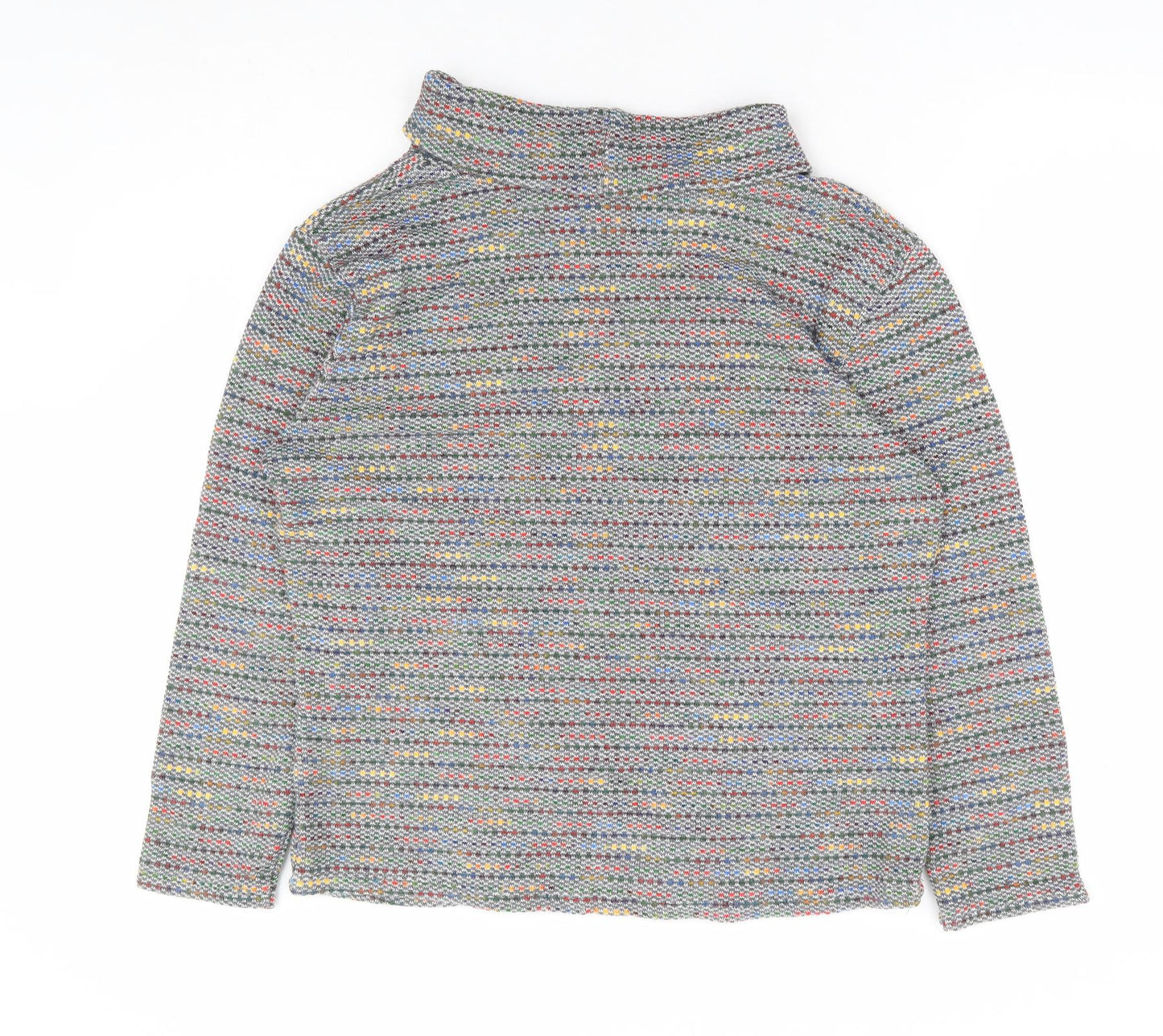 Cerulean Collection Womens Grey Roll Neck Striped Acrylic Pullover Jumper Size M - Mutlicoloured Fleck