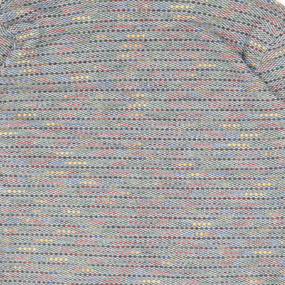 Cerulean Collection Womens Grey Roll Neck Striped Acrylic Pullover Jumper Size M - Mutlicoloured Fleck